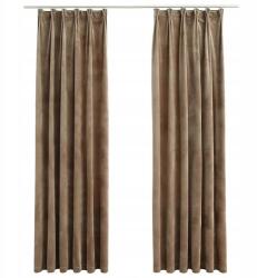 VidaXL Velúr sötétítő függöny 2 db 140x225 cm bézs (134509)