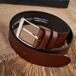 Paolo Peruzzi Öv férfi bőr barna 110 cm széles, ezüst Paolo Peruzzi csattal (PG-05)