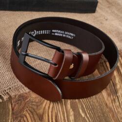 Paolo Peruzzi Öv férfi bőr barna 100 cm széles, fekete Paolo Peruzzi P csattal (PG-05)