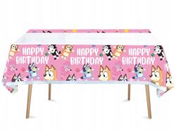  kutyusok Asztalterítő szülinapi dekoráció rózsaszín születésnap Bluey Bingo