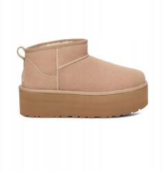 UGG Classic Ultra Mini Platform női cipő, Size 39, bézs velúr (1135092-SAN)