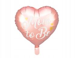 Party Deco Mom to Be fólia lufi, 35 cm, rózsaszín, arany felirattal