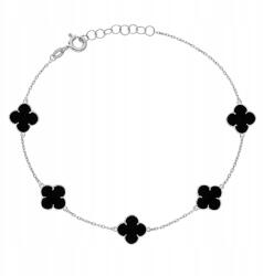 Goldmi ezüst lóhere karkötő fekete ónix PR. 925 19cm (SBKONICZYNKI5ONYKSPR92519CM)