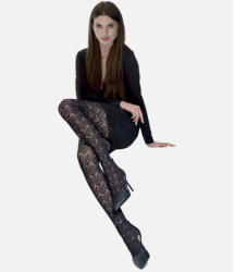 Knittex HARISSA 50 DEN mintás fekete harisnyanadrág