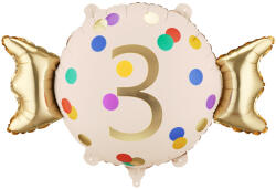  Fólia lufi karamell '3' arany és bézs, 61x37 cm (FB387-3)