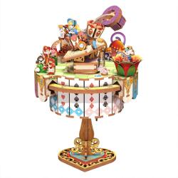 Tonecheer Puzzle 3D, Cutiuta muzicala Alice's Tea Party, lemn, Tonecheer, 209 piese