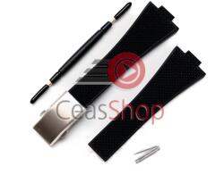  Curea silicon neagră cu catarama din trei parti pentru Tissot PRX de 35/40mm diametru