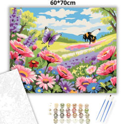  Réti vadvirágok - számfestő készlet - 60×70 cm (Keretre feszítve)