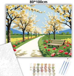  Virágzó fasor - számfestő készlet - 80×100 cm (Keret nélkül)