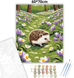  Tavaszi sünike - számfestő készlet - 60×70 cm (Keretre feszítve)