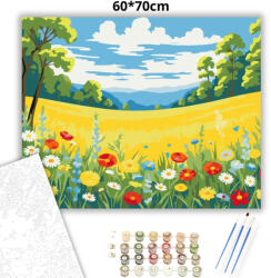  Napsütötte pipacsmező - számfestő készlet - 60×70 cm (Keretre feszítve)