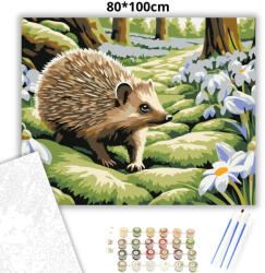  Mohás ösvény csendje - számfestő készlet - 80×100 cm (Keretre feszítve)