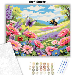  Réti vadvirágok - számfestő készlet - 80×100 cm (Keretre feszítve)