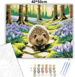  Csendes erdei séta - számfestő készlet - 40×50 cm (Keretre feszítve)