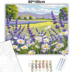  Napsütötte margaréták nyugalma - számfestő készlet - 80×100 cm (Keret nélkül)