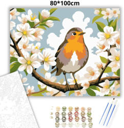  Virágzó ágon - számfestő készlet - 80×100 cm (Keret nélkül)
