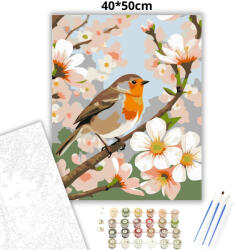  Kismadár a virágzó ágon - számfestő készlet
