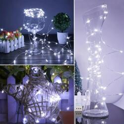  Декоративна лента с батерии 30 Micro LED 3м. , студено бял цвят