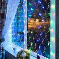  Коледна led мрежа 1, 60 х 1, 40м. , многоцветна lw20