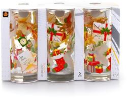 Uniglass Комплект 6 броя чаши 270 мл. с Коледен декор D343 Uniglass Poshta Santa