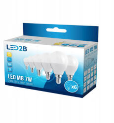 Kobi KOBI-001288, E14 LED-fényforrás, 7 W, Meleg fehér, 6-os kiszerelés 3000K, lm (KOBI-001288)