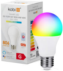 Kobi E27 LED-fényforrás, 10 W, WiFi, RGB, Meleg fehér K 806lm, KOBI-001193 KOBI (KOBI-001193)