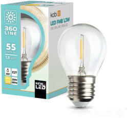Kobi E27 LED-fényforrás, 1 W, filament, Meleg fehér WW K lm, KOBI-001145 SpectrumLED (KOBI-001145)