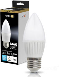 Kobi E27 LED-fényforrás, 8.5 W, Hideg fehér, Prémium CW 6000K 1360lm, KOBI-004466 KOBI (KOBI-004466)