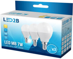 Kobi E14 LED-fényforrás, 7 W, Meleg fehér, 3-as kiszerelés WW K lm, KOBI-001287 KOBI (KOBI-001287)
