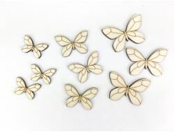  Natúr fa - Erdei lepke 3 mérteben 9db/csomag - festéshez és dekorációhoz