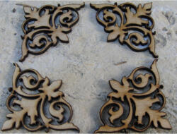  Natúr fa - Sarokdísz 5x5cm 4db/csomag - koszorúhoz és asztaldíszhez