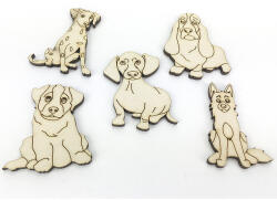  Natúr fa - Kutya csomag 5db/csomag - festéshez és dekorációhoz - papelito - 799 Ft