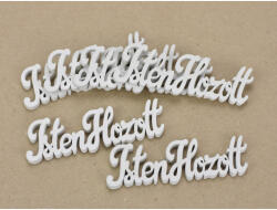  Isten Hozott felirat fehér 10cm 6db/csomag - koszorúhoz és asztaldíszhez