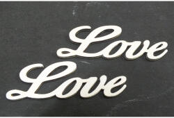  Fa "Love" felirat fehér 8cm 2db/csomag - koszorúhoz és asztaldíszhez