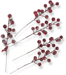  Havas piros bogyós ág 50db/csomag 72/# - virágdekorációhoz és koszorúhoz