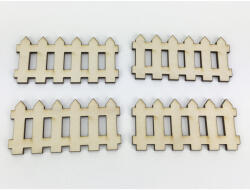  Natúr fa - Kicsi kerítés szett 4x8cm 4db/csomag - festéshez és dekorációhoz