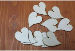  Natúr fa - Francia szív 4, 5cm 10db/csomag - koszorúhoz és asztaldíszhez