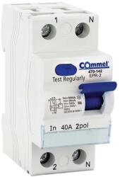 Commel Áram-védőkapcsoló, 2P 40A 30mA, A tip, 6000A (COMMEL-470-142)