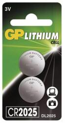GP Batteries ELEM, CR 2025 LITHIUM 3V (GP) 2db/bliszter B15253 (GP-CR2025-2)