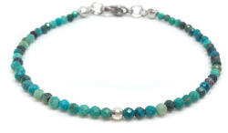  Belső energiát életre hívó, személyes erőt fokozó, kiegyensúlyozottságot magabiztosságot elősegítő - krizokolla ásvány karkötő