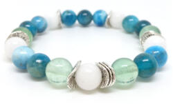  Csonterősítő, ízületi problémákat csökkentő, kalcium felszívódást támogató - apatit, fluorit, hókvarc ásvány karkötő