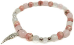  Termékenység fokozó, fogantatást támogató, nemi szervek működését serkentő, stresszoldó - rodokrozit, rózsakvarc, holdkő, hegyikristály ásvány karkötő