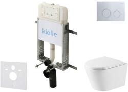 kielle Genesis New - Set pentru montare încastrată, toaletă Nefia, Vortex Rimless+, capac softclose și clapetă Gemini New II, crom lucios 30528SZ50 (30528SZ50)