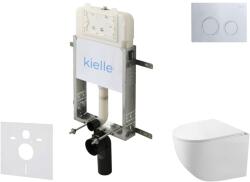 kielle Genesis New - Set pentru montare încastrată, toaletă compactă Gaia, Rimless, capac softclose și clapetă Gemini New II, crom lucios 30528SZ86 (30528SZ86)