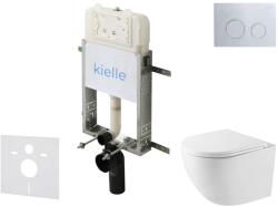kielle Genesis New - Set pentru montare încastrată, toaletă compactă Oudee, Vortex Rimless+, capac softclose și clapetă Gemini New II, crom lucios 30528SZ41 (30528SZ41)