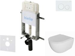 kielle Genesis New - Falsík alatti szerelőkészlet, Oudee WC Rimless és softclose ülőkével, Gemini New I, vezérlőgombokkal, fényes fehér 30528SZ01 (30528SZ01)