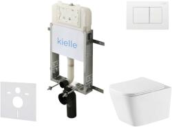 kielle Genesis New - Falsík alatti szerelőkészlet, Arkas I WC Vortex Rimless+ és softclose ülőkével, Gemini New III, vezérlőgombokkal, fényes fehér 30528SZ79 (30528SZ79)