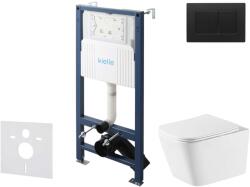 kielle Genesis New - Falsík alatti szerelőkészlet, Arkas I WC Vortex Rimless+ és softclose ülőkével, Gemini New III, vezérlőgombokkal, matt fekete 30528SS81 (30528SS81)