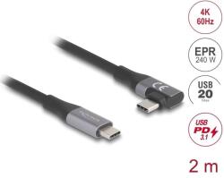Delock Cablu USB Delock 20 Gbps unghi drept stânga/dreapta USB PD 3.1, gamă extinsă de putere 240 W, 2 m (81132)