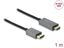Delock Aktív DisplayPort 1.4 HDMI kábel, 4K, 60 Hz (HDR), 1 m (85928)